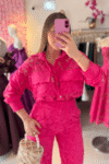 SET CAMISERO GUIPUR FUCSIA 2
