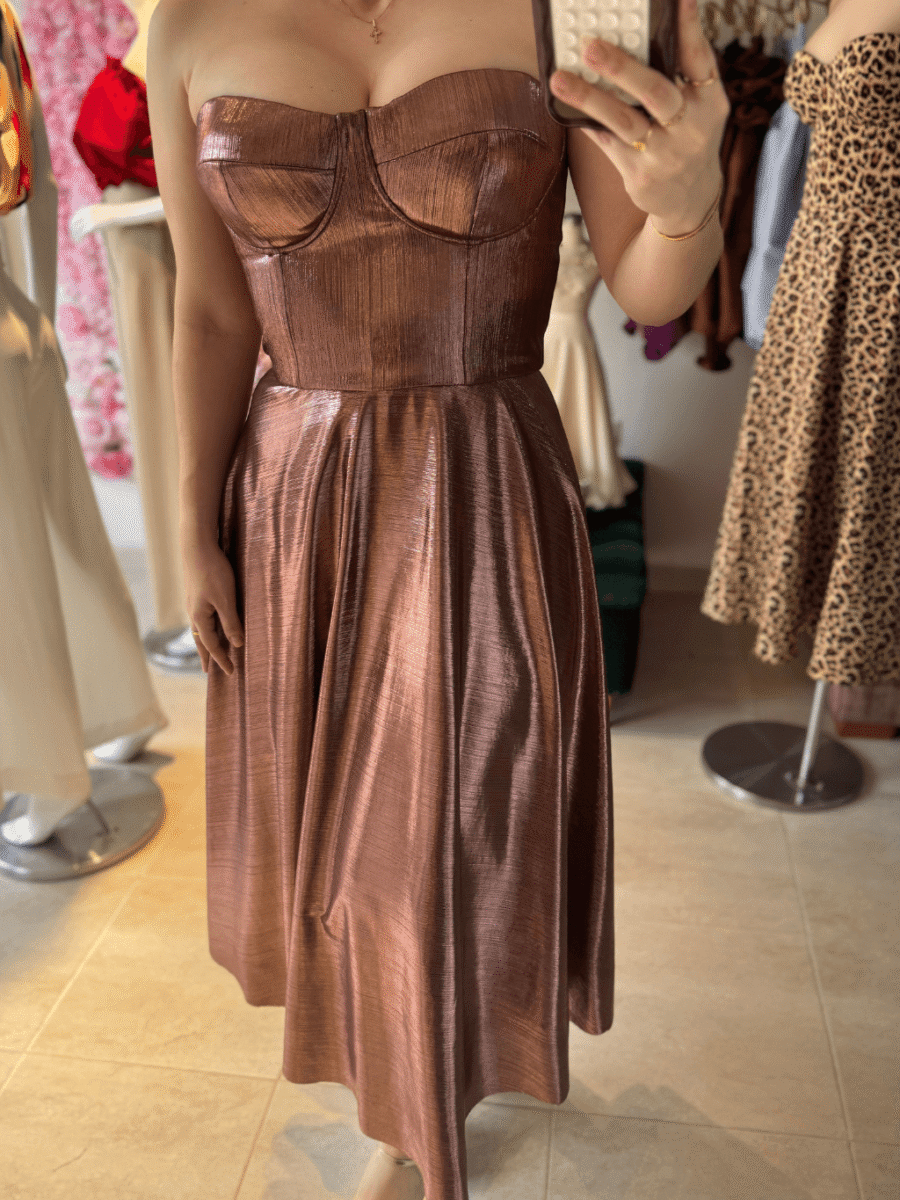 VESTIDO CORSÉ ROSE GOLD