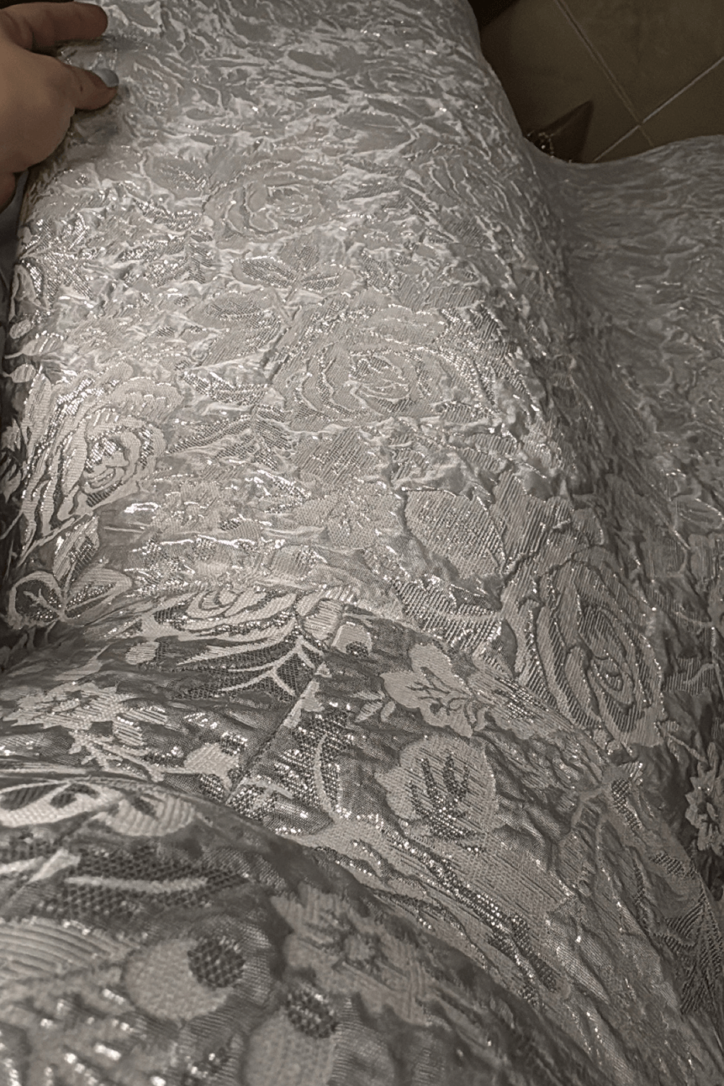 VESTIDO CORSÉ MANGAS BROCADO PLATA (3)