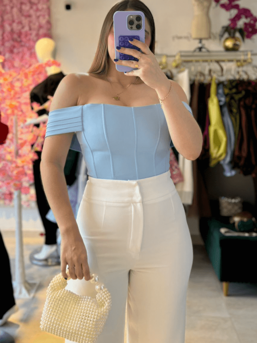 CORSÉ MANGAS PLISADAS